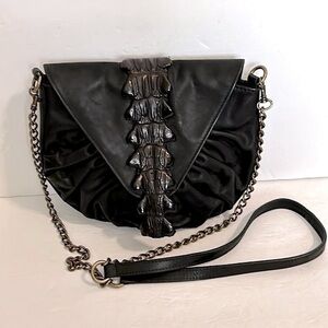 Malababa black ruched Croc crossbody, strap is interchangeable